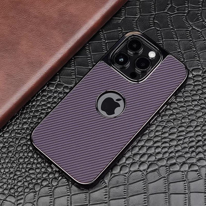 Apple 16-13 electroplated frame mobile phone case carbon fiber pattern high-grade missing label