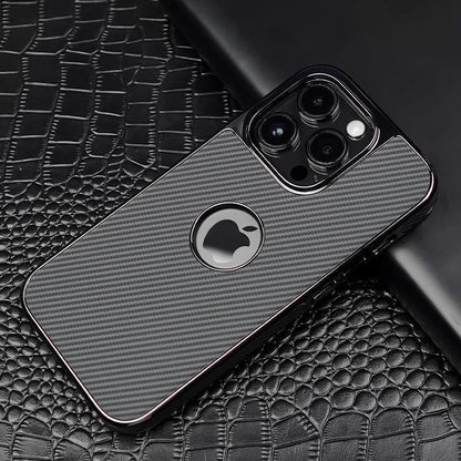 Apple 16-13 electroplated frame mobile phone case carbon fiber pattern high-grade missing label