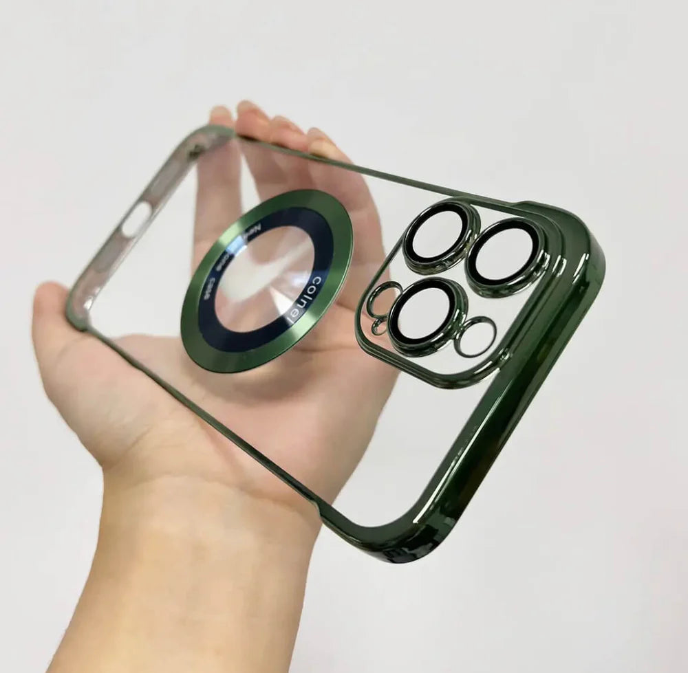 Apple 16/15/14/13/12/11 Clear Bezel-less PRO magsafe logo visible iPhone case