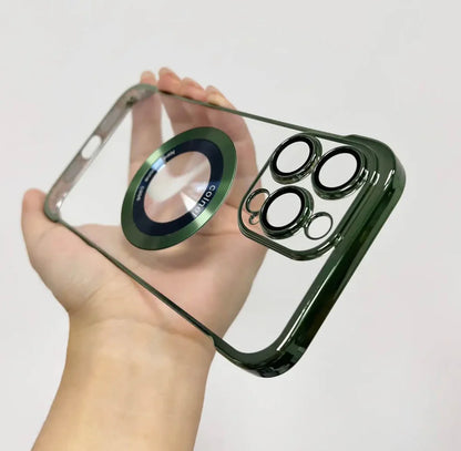 Apple 16/15/14/13/12/11 Clear Bezel-less PRO magsafe logo visible iPhone case