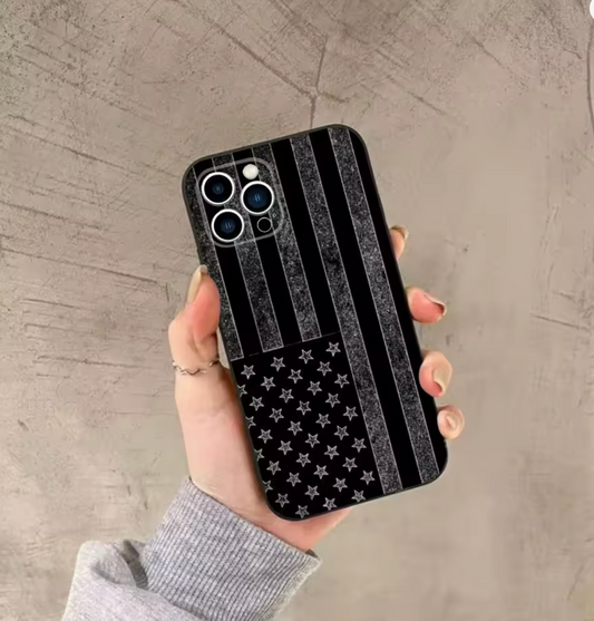 America USA Flag Cool Phone Case For iPhone 16,15,14,13,12,11,Plus,Pro Max,XS,X,XR,SE,Mini,8,7 Soft Silicone Black Cover