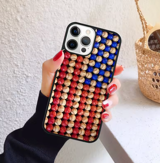 American Flag Made of Red White Blue Baseball Phone Case for iPhone 16 15 14 12 13 mini PLUS X XS XR 11 PRO MAX Shell