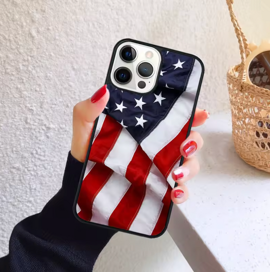 American Flag Made of Red White Blue Baseball Phone Case for iPhone 16 15 14 12 13 mini PLUS X XS XR 11 PRO MAX Shell