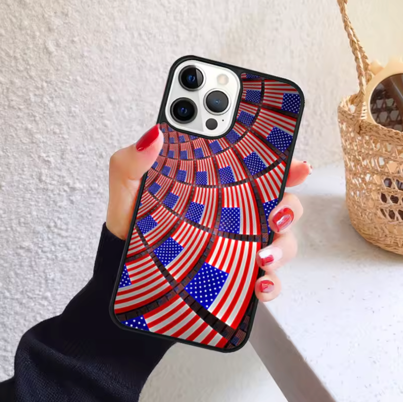 American Flag Made of Red White Blue Baseball Phone Case for iPhone 16 15 14 12 13 mini PLUS X XS XR 11 PRO MAX Shell