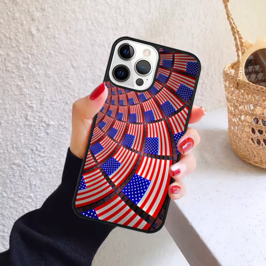 American Flag Made of Red White Blue Baseball Phone Case for iPhone 16 15 14 12 13 mini PLUS X XS XR 11 PRO MAX Shell